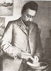 Пётр Левченко за работой, фото 1883 год