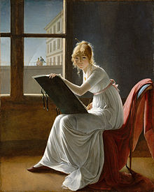 Рисующая молодая женщина, 1801, музей Метрополитен, возможно автопортрет художницы