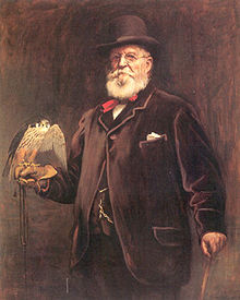 Йозеф Вольф с соколом-чеглоком, 1890