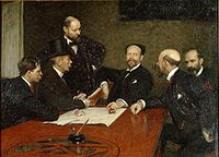 Эжен Янсон второй слева на картине Рихарда Берга (1903).